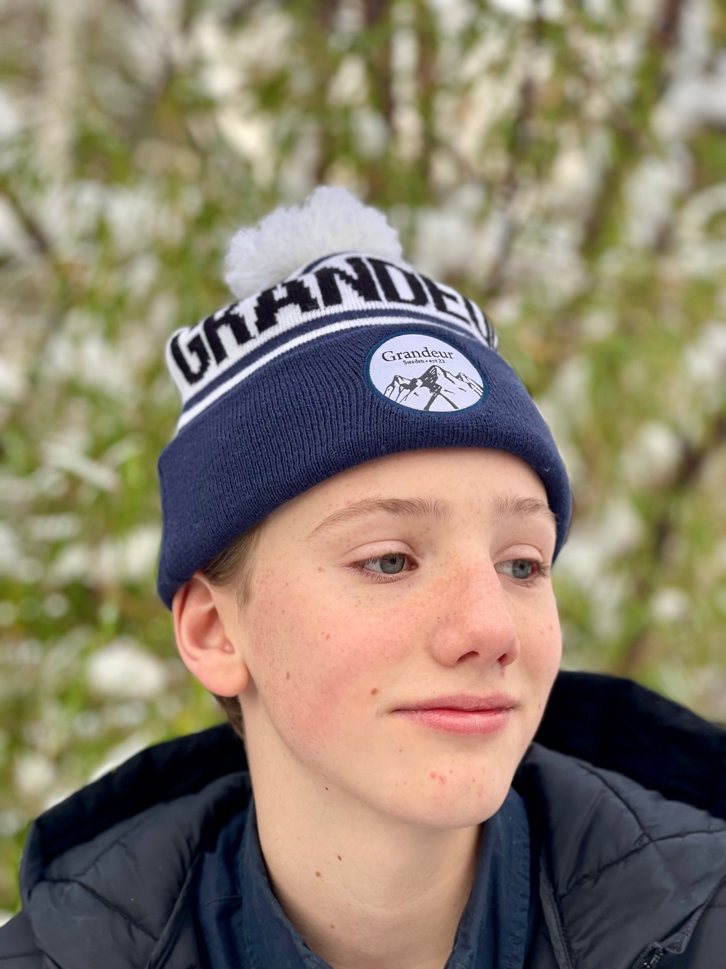 23.3 Pom Beanie - Navy blue