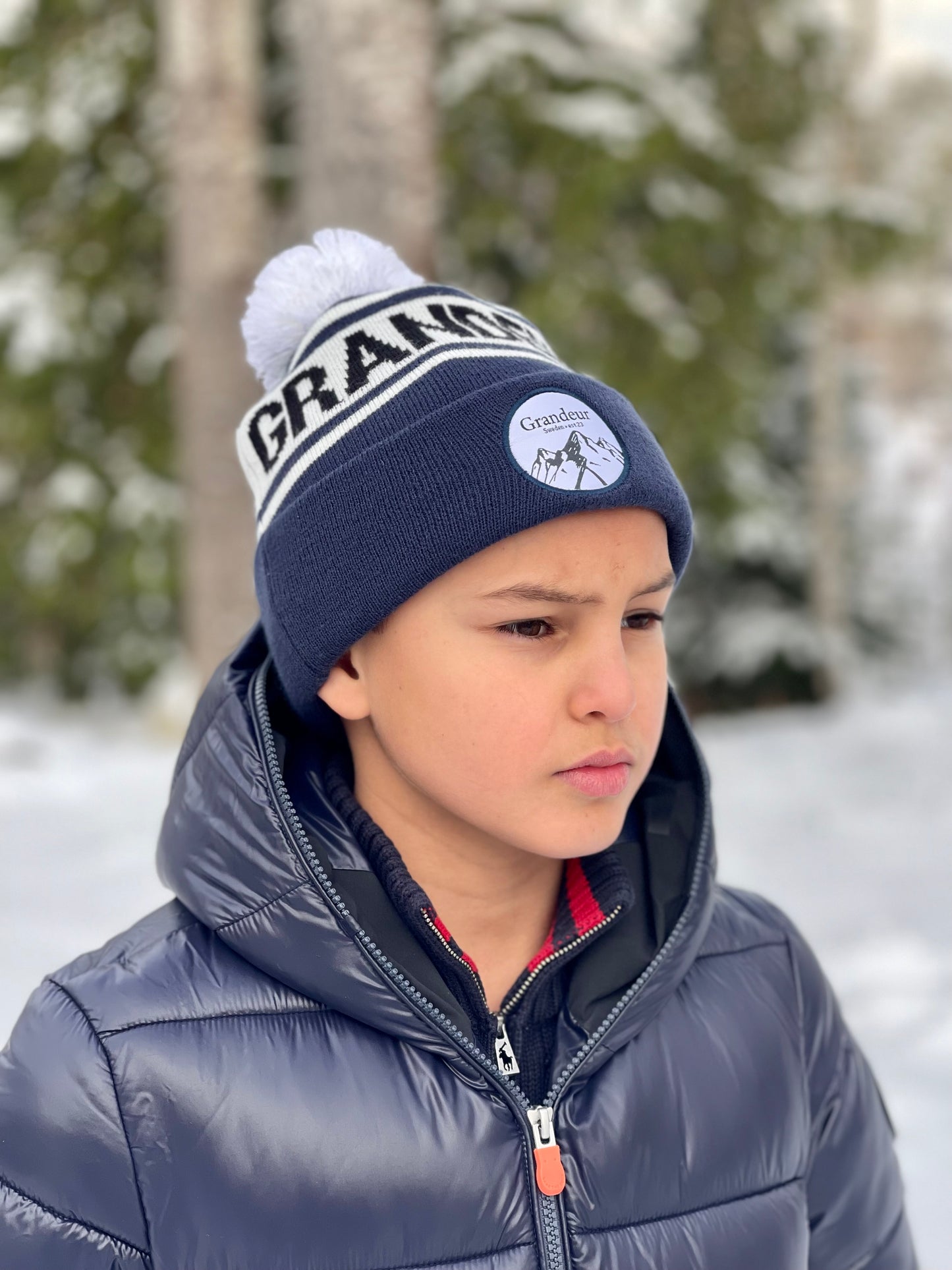 23.3 Pom Beanie - Navy blue