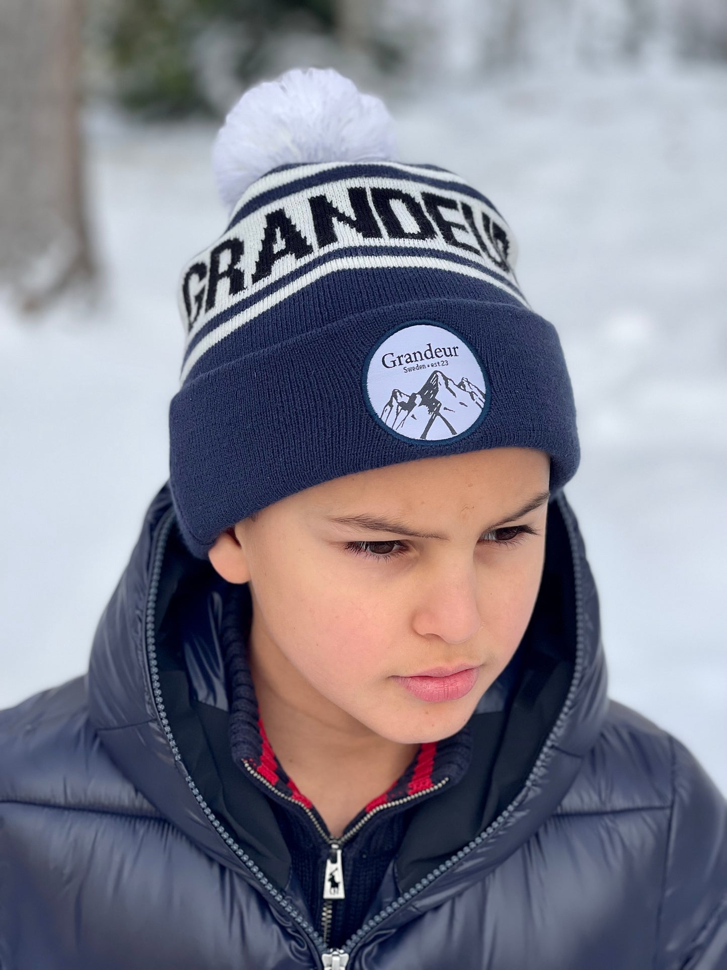 23.3 Pom Beanie - Navy blue